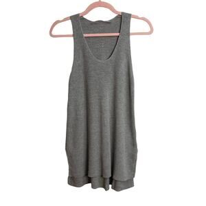 Athleta Gray Linen Blend Ribbed Tank Top